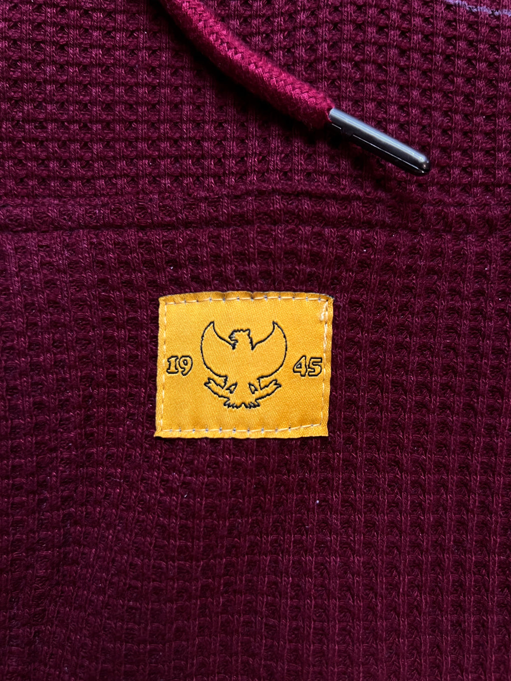WAFFLE KNIT ZIP UP (BORDEAUX)
